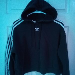 Adidas Cropped Heavy Black Hoodie